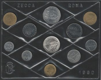 1980 Italia Mint divisional series 10 coins FDC-BU