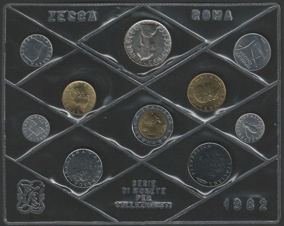 1982 Italia divisionale Zecca 10 monete FDC