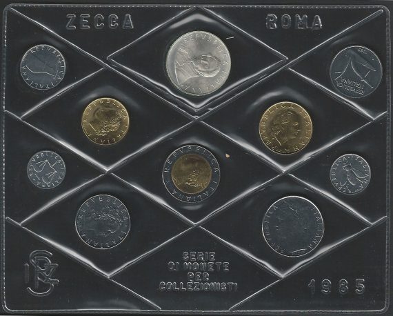 1985 Italia divisionale della Zecca 10 monete FDC