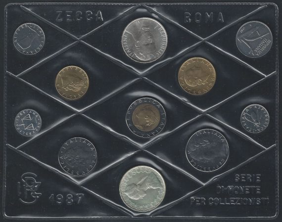 1987 Italia divisionale Zecca 11 monete FDC