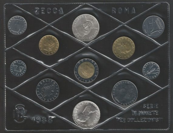 1988 Italia divisionale Zecca 11 monete FDC
