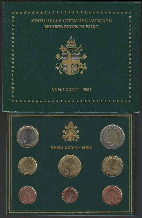 2005 Vaticano divisionale 8 monete FDC
