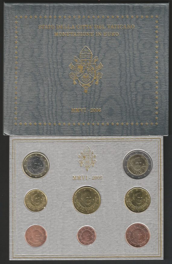 2006 Vaticano divisionale 8 monete FDC - BU