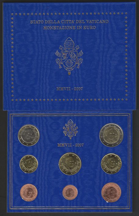 2007 Vaticano divisionale 8 monete FDC - BU