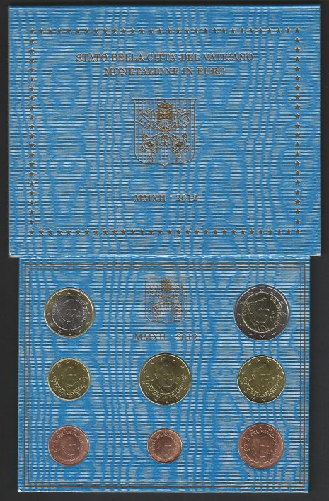 2012 Vaticano divisionale 8 monete FDC - BU