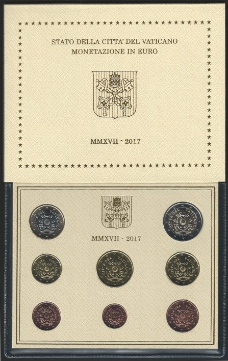 2017 Vaticano divisionale 8 monete FDC - BU