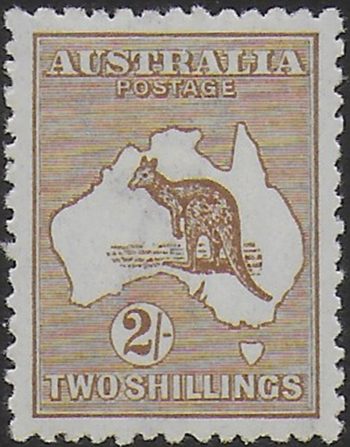 1916 Australia Kamgaroo 2s. brown MNH SG n. 41