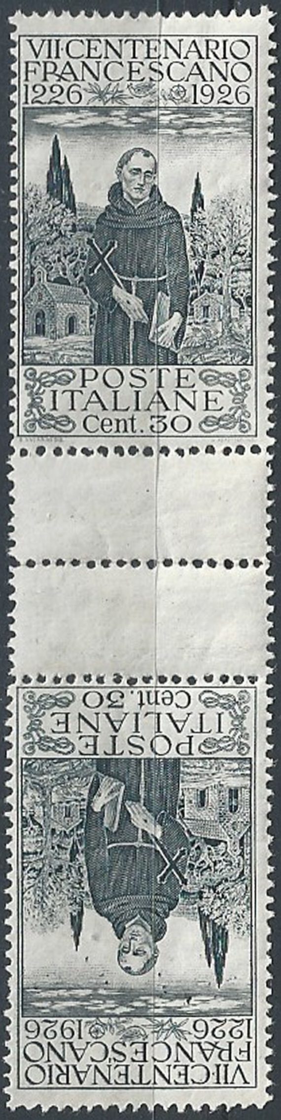 1926 Italia San Francesco 30c. tete-beche MNH Sassone n. 193