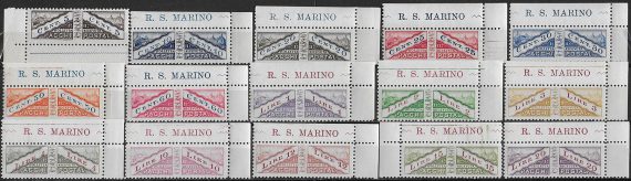1928 San Marino Pacchi 15v. adf MNH Sassone n. PP 1/15