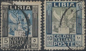 1937 Libia Vittoria alata 2v. US Sassone n. 144/45
