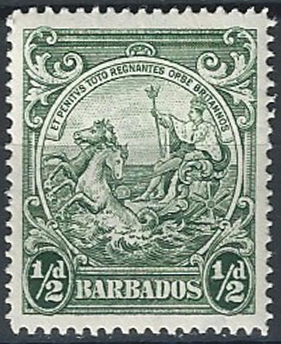 1942 Barbados Seal of Colony 1/2d green MNH SG n. 248b