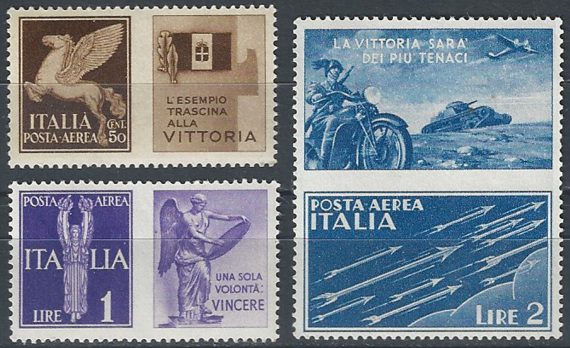 1942 Italia propaganda di Guerra airmail MNH Sassone n. 12A/C