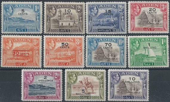 1951 Aden new currency 11v. MNH SG n. 36/46