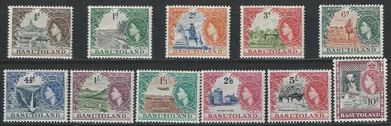 1954-58 Basutoland Pittorica 11v. MNH SG n. 43/53