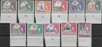 1954-58 Basutoland Elizabeth II 11v. MNH SG n. 43/53