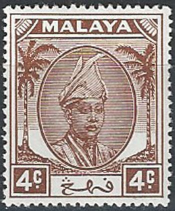1954 Pahang Sir Abu Bakar 4c. chocolate MNH SG n. 56a