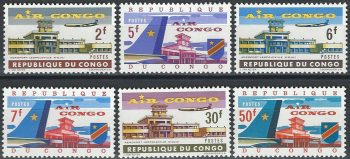 1963 Congo compagnia Aerea nazionale 6v. MNH Yvert n. 514/519
