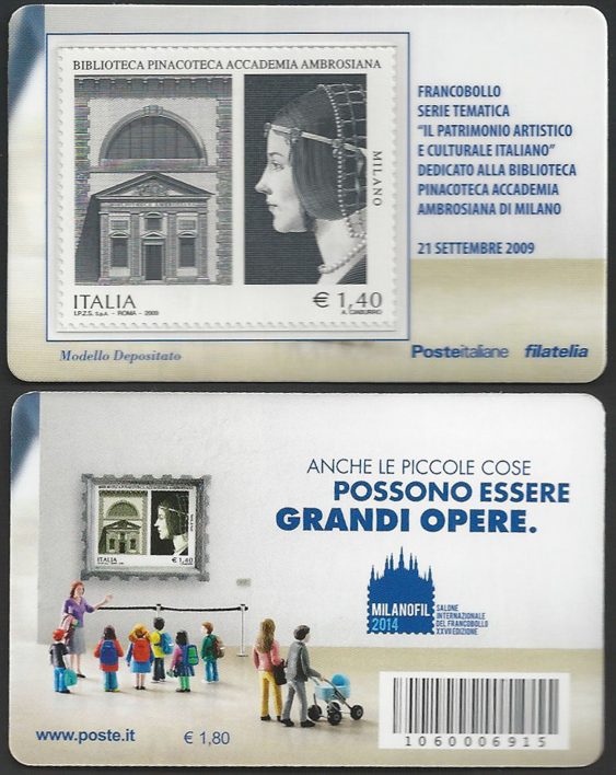 2014 Italia tessera Milanofil Unificato n. 1053