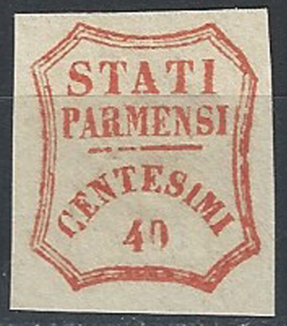 1859 Parma 40c. vermiglio MH Sassone n. 17