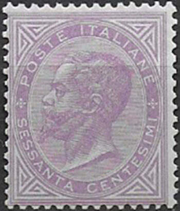 1863-65 Italia VE II 60c. lilla Torino MNH Sassone n. T21