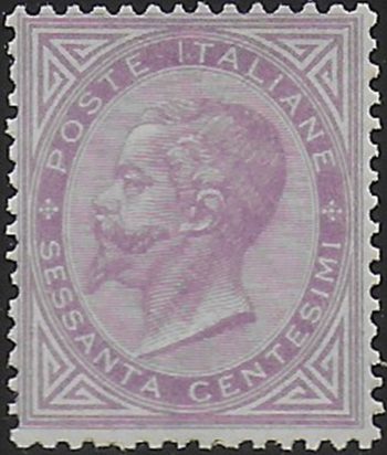 1863-65 Italia VE II 60c. lilla Torino MNH Sassone n. T21