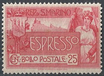 1907 San Marino espresso 1v. MNH Sassone n. 1