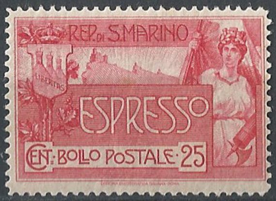1907 San Marino espresso 1v. MNH Sassone n. 1