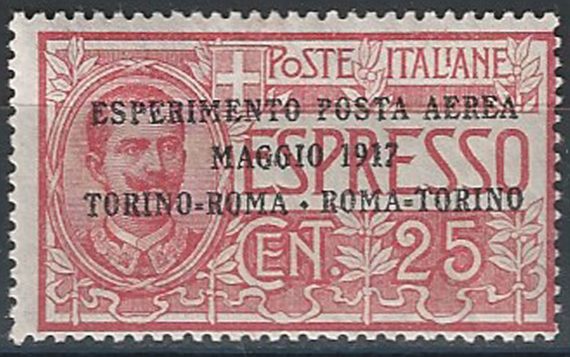 1917 Italia posta aerea 25c. rosso mc MNH Sassone n. 1