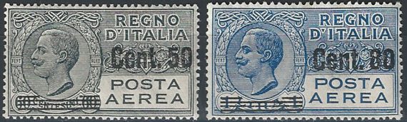 1927 Italia posta aerea nuovo valore 2v. bc MNH Sassone n. 8/9