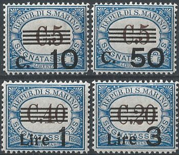 1940 San Marino segnatasse 4v. MNH Sassone n. 60/63