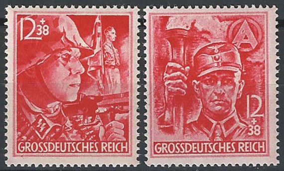 1945 Germania Reich SA + SS 2v. MNH Unificato n. 825/26