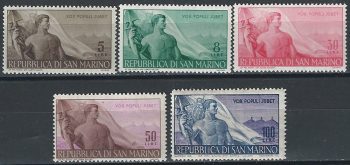 1948 San Marino Lavoro 5v. MNH Sass. n. 336/40