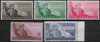 1948 San Marino Work 5v. MNH Sassone n. 336/40