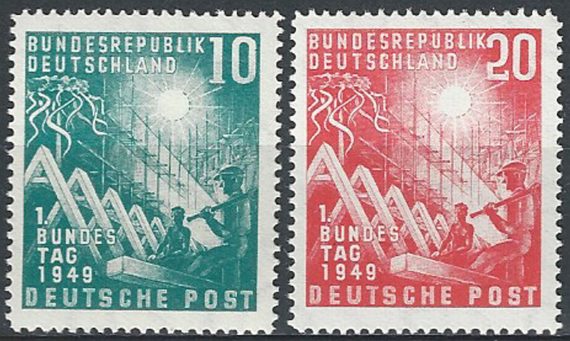 1949 Germania Parlamento 2v. MNH Unif. n. 1/2