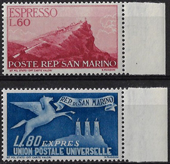 1950 San Marino Expressi 2v. MNH Sassone n. 21/22