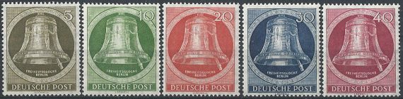 1952 Berlino campana della libertà 5v. MNH Unif. n. 68/72