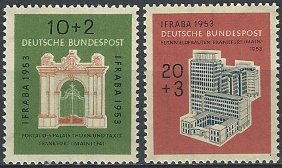 1953 Germania Esp. Filatelica Francoforte 2v. MNH Unif. 57/58