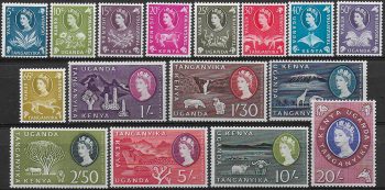 1960-62 Kenya Uganda and Tanganyika 16v. MNH SG n. 183/98
