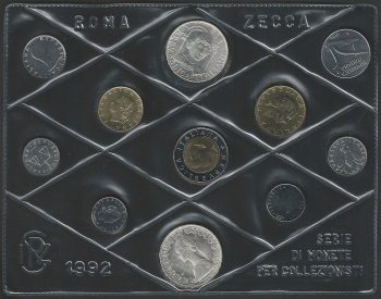 1992 Italia divisionale Zecca 11 monete FDC