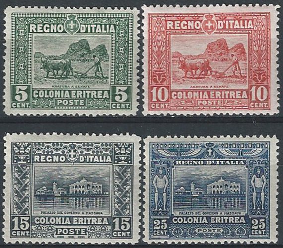 1910-14 Eritrea African Subject 4v. bc. MNH Sassone n. 34/37