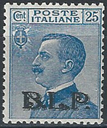1922-23 Italia VE III 25c. azzurro BLP MNH Sassone n. 8