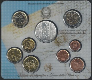 2003 Italia divisionale 9 monete FDC in blister