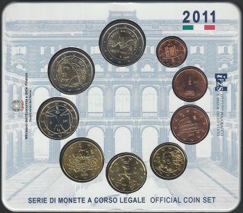 2011 Italia divisionale 9 monete FDC in blister
