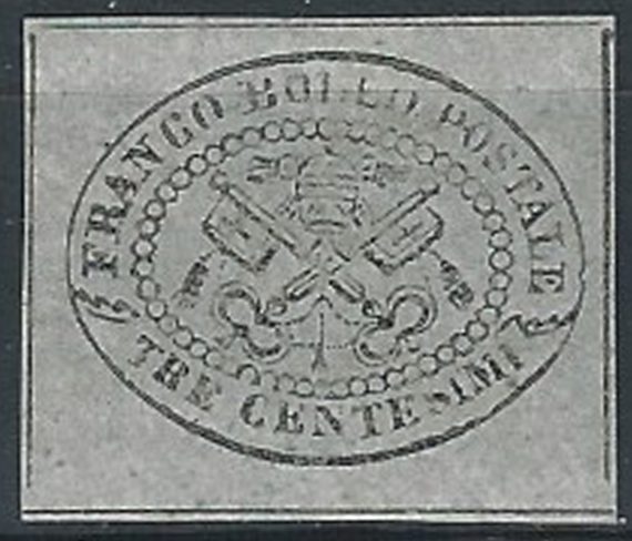 1867 Stato Pontificio 3 c. grigio MNH Sassone n. 15