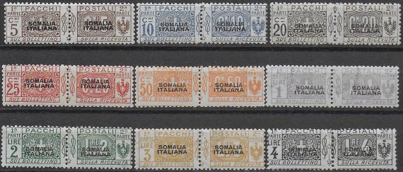 1917-19 Somalia pacchi postali 9v. MNH Sassone n. 1/9