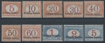 1920 Somalia segnatasse 10v. MNH Sassone n. 23/32