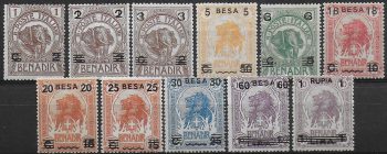 1923 Somalia 1907 stamps overprinted 11v. MNH Sassone n. 34/44