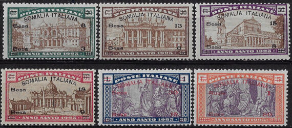 1925 Somalia Anno Santo 6v. MNH Sassone n. 61/66