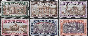 1925 Tripolitania Holy Year 6v. bc MNH Sassone n. 17/22