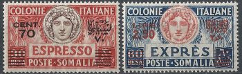1926 Somalia Espressi Italia Turrita 2v. bc MNH Sassone n. 5/6
